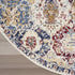 4' X 6' Navy Blue Damask Power Loom Distressed Area Rug
